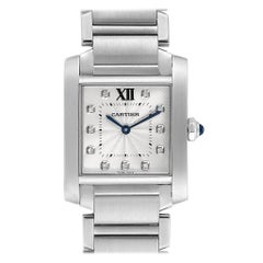 Cartier Tank Francaise Midsize Diamond Steel Ladies Watch WE110007