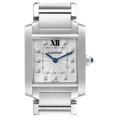 Cartier Tank Francaise Midsize Diamond Steel Ladies Watch WE110007