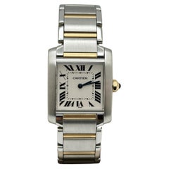 Cartier Tank Francaise Midsize Ref 2301 25mm White Dial 18K Yellow Gold Steel