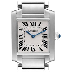 Cartier Tank Francaise Midsize Silver Dial Ladies Watch W51003Q3 Box Papers