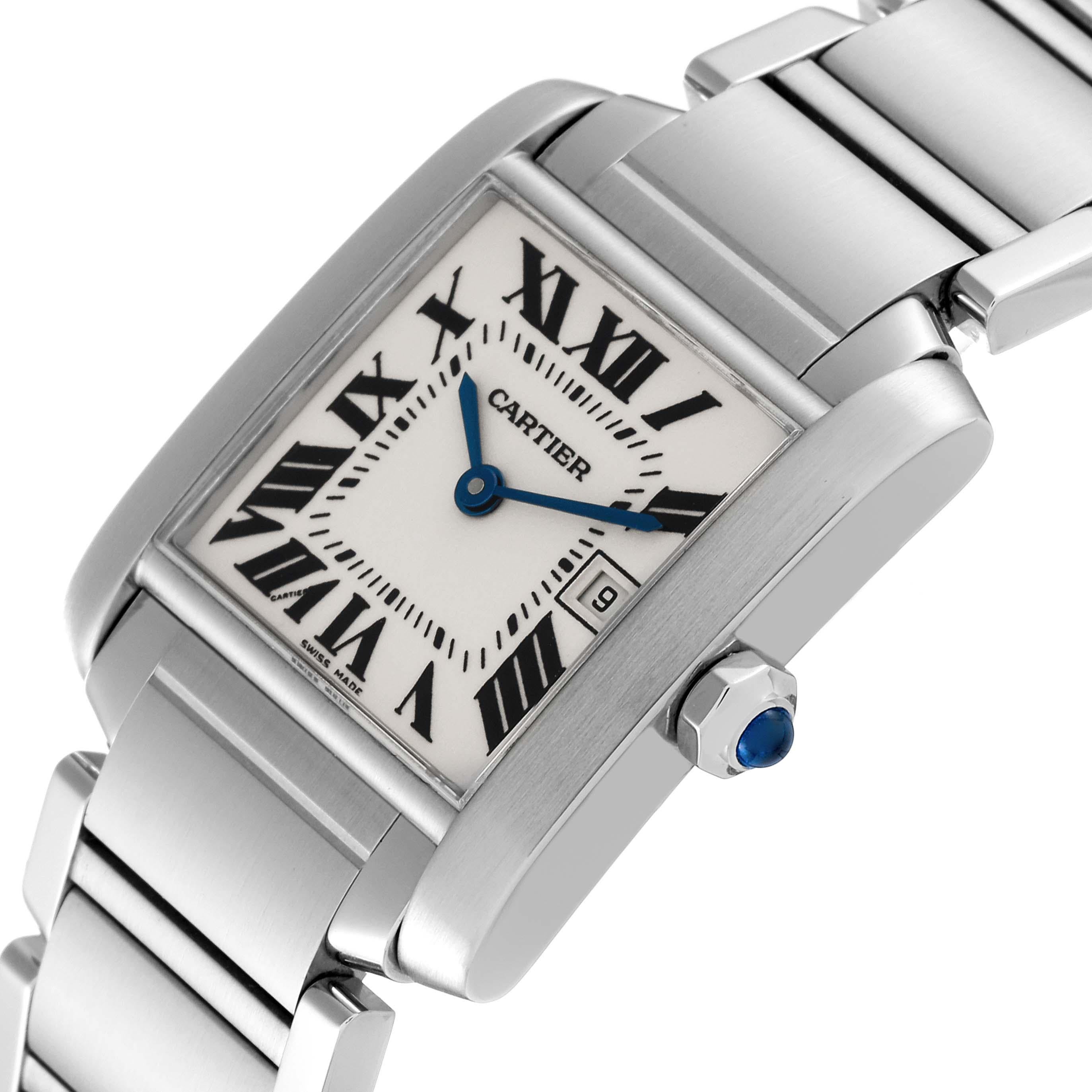 Cartier Tank Francaise Midsize Silver Dial Steel Ladies Watch W51003Q3 1