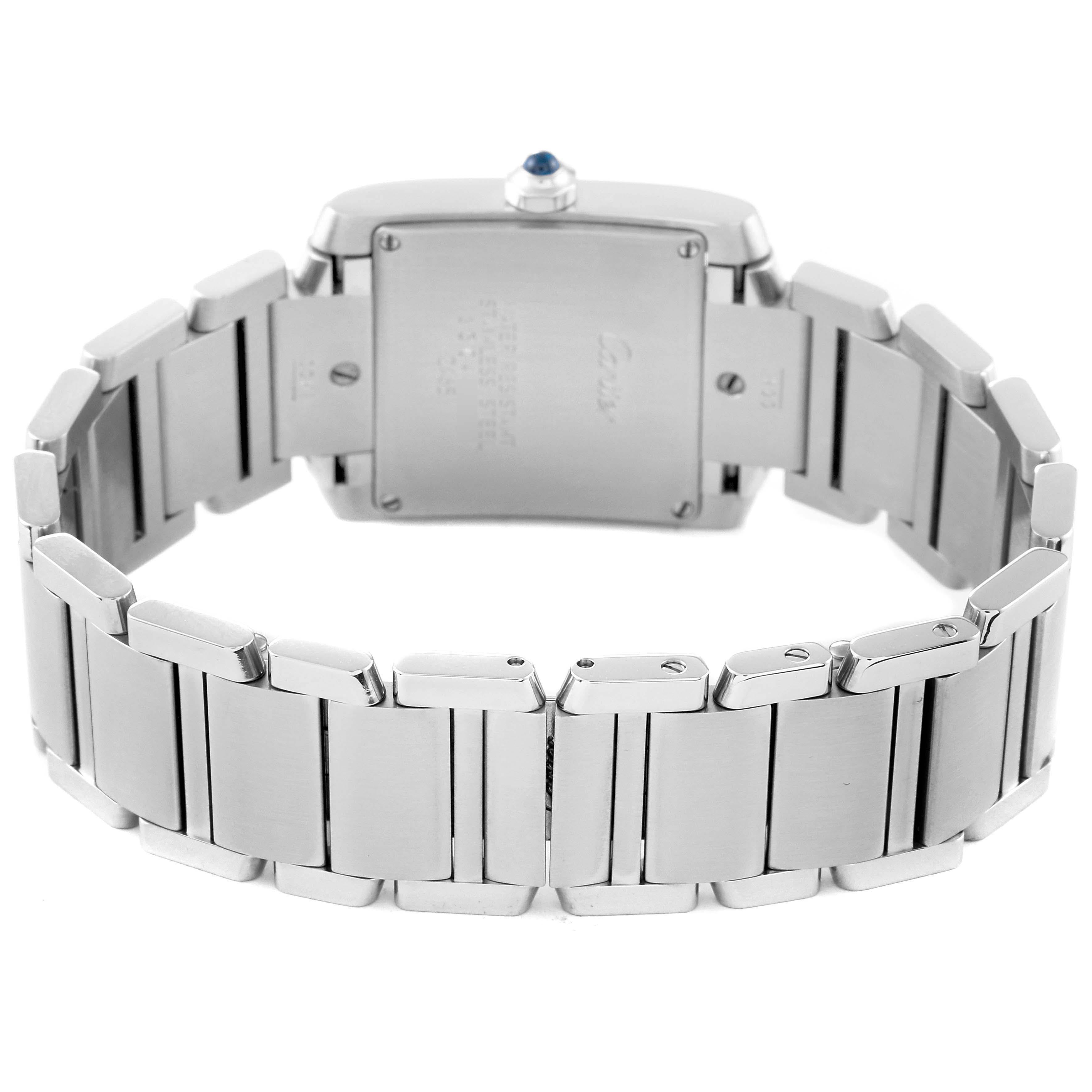 Cartier Tank Francaise Midsize Silver Dial Steel Ladies Watch W51003Q3 en vente 3