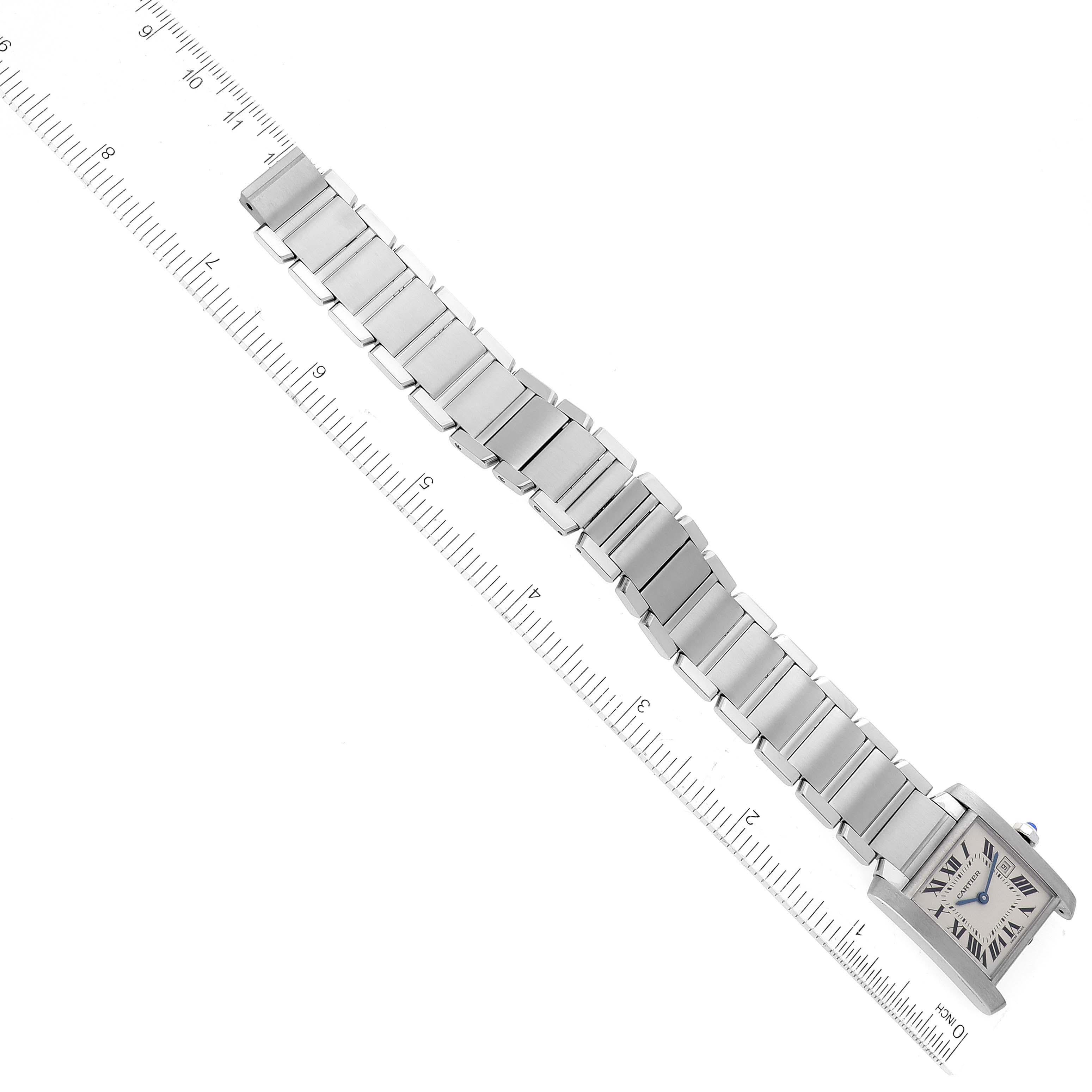 Cartier Tank Francaise Midsize Silver Dial Steel Ladies Watch W51003Q3 en vente 4