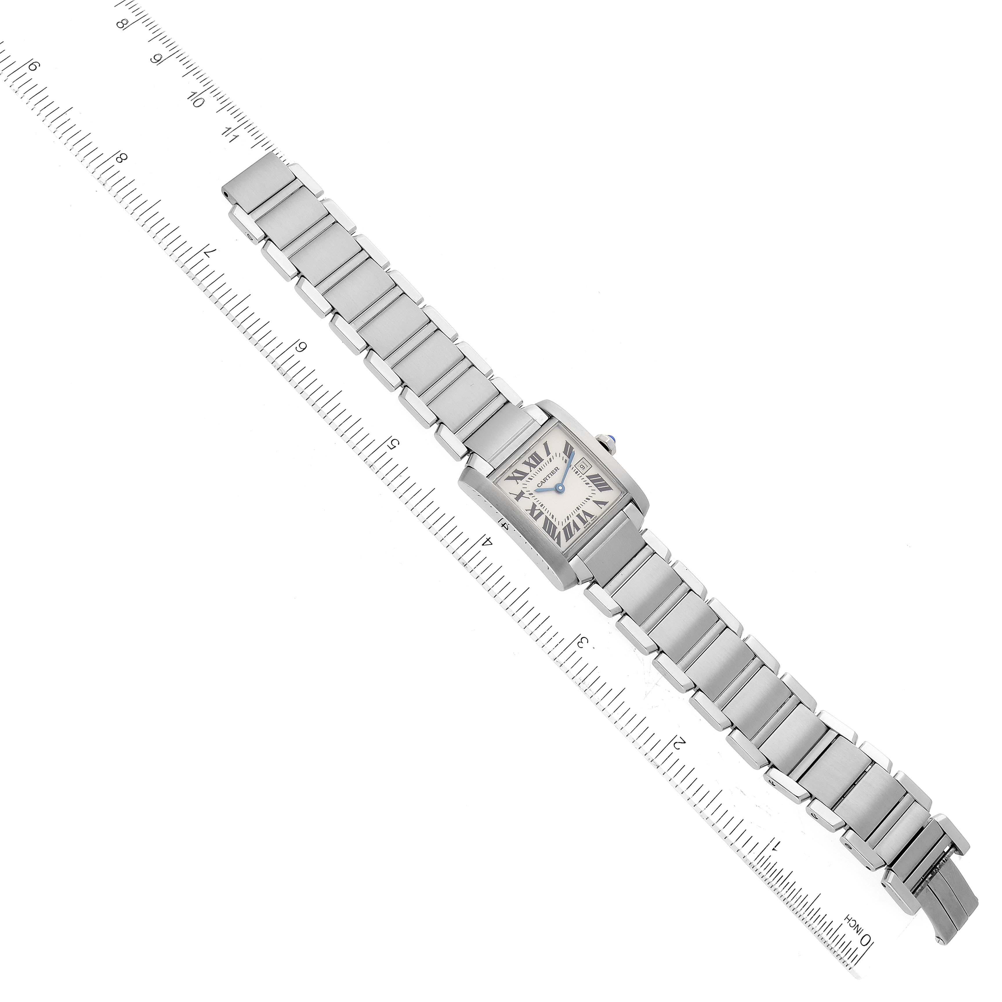 Cartier Tank Francaise Midsize Silver Dial Steel Ladies Watch W51003Q3 4