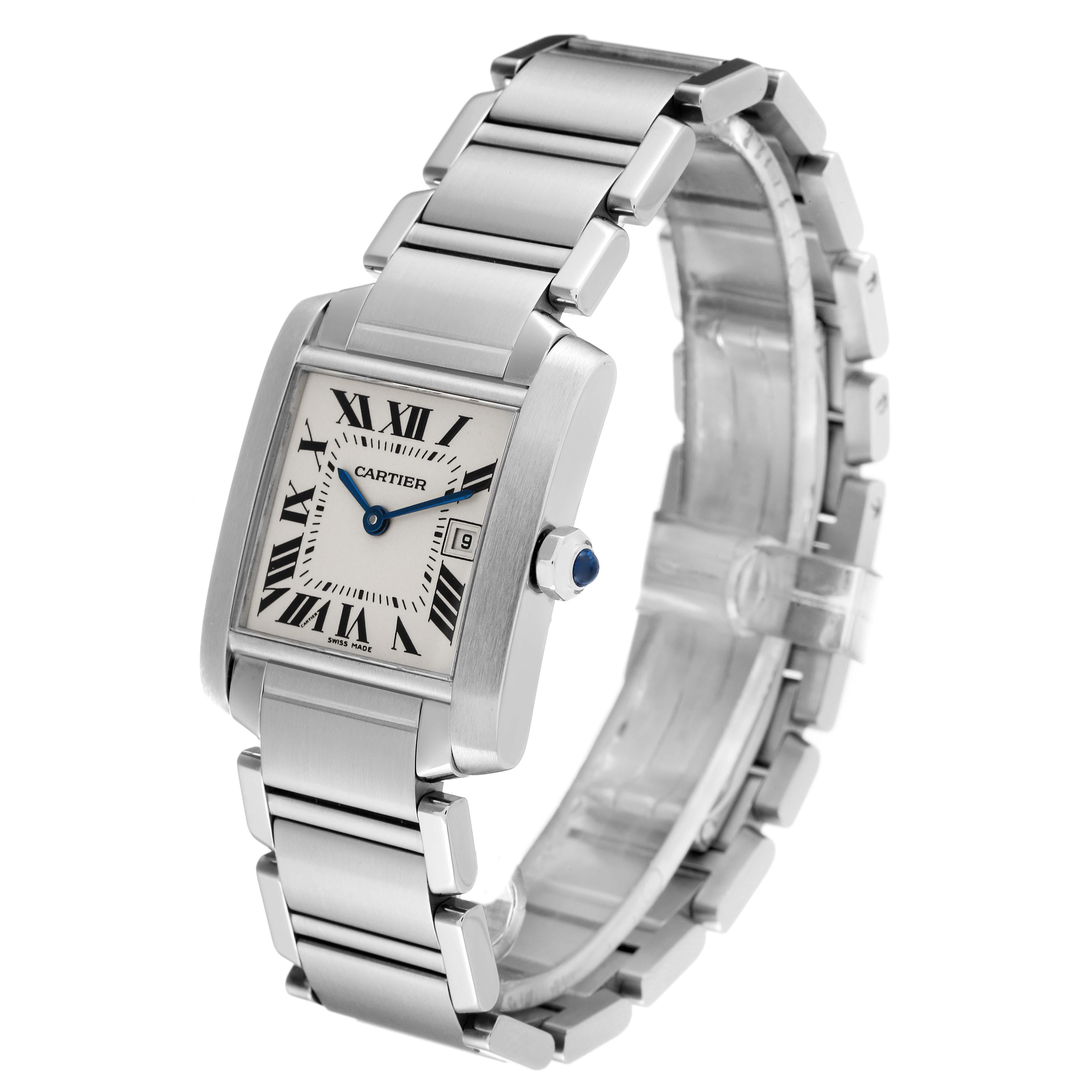 Women's Cartier Tank Francaise Midsize Silver Dial Steel Ladies Watch W51011Q3