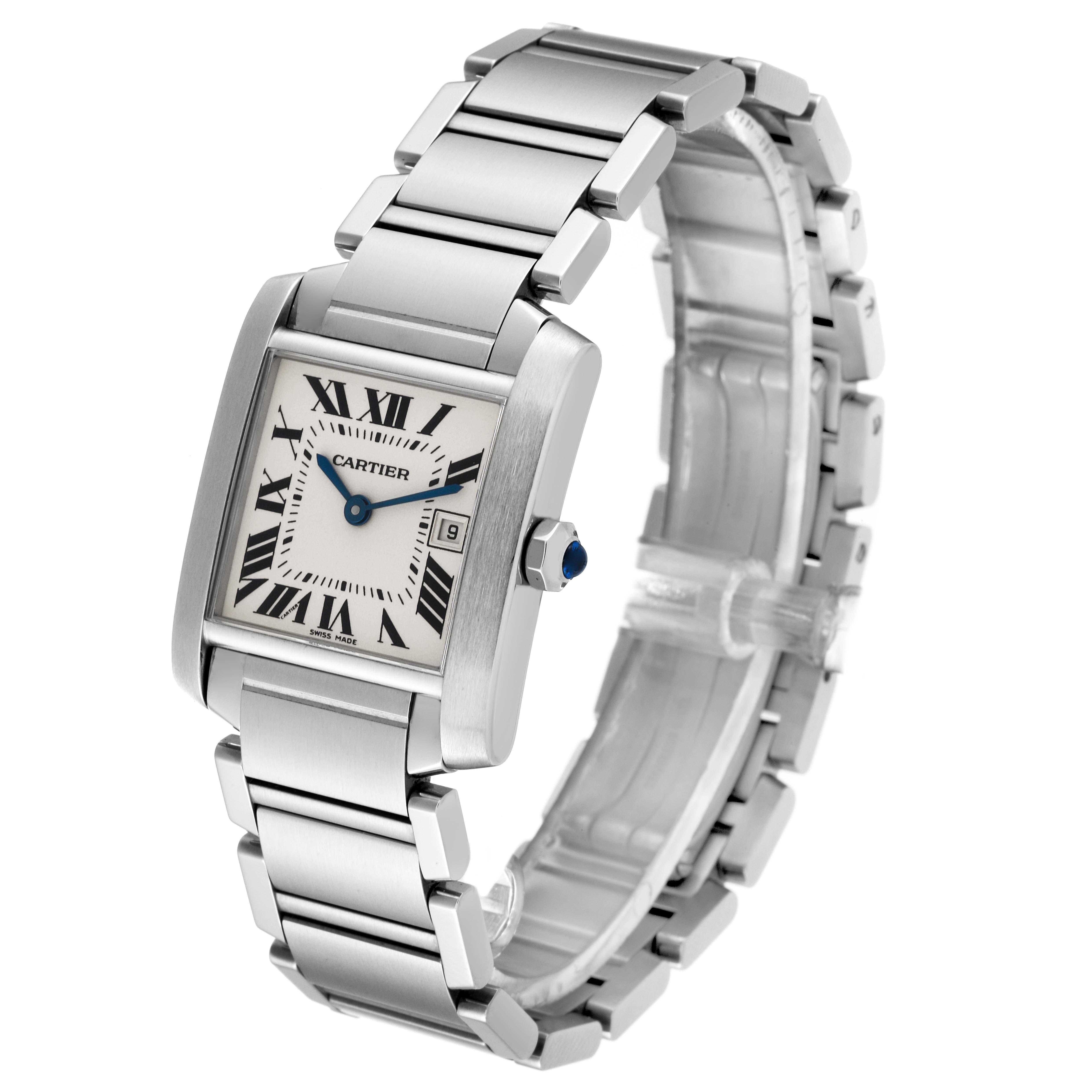Women's Cartier Tank Francaise Midsize Silver Dial Steel Ladies Watch W51011Q3