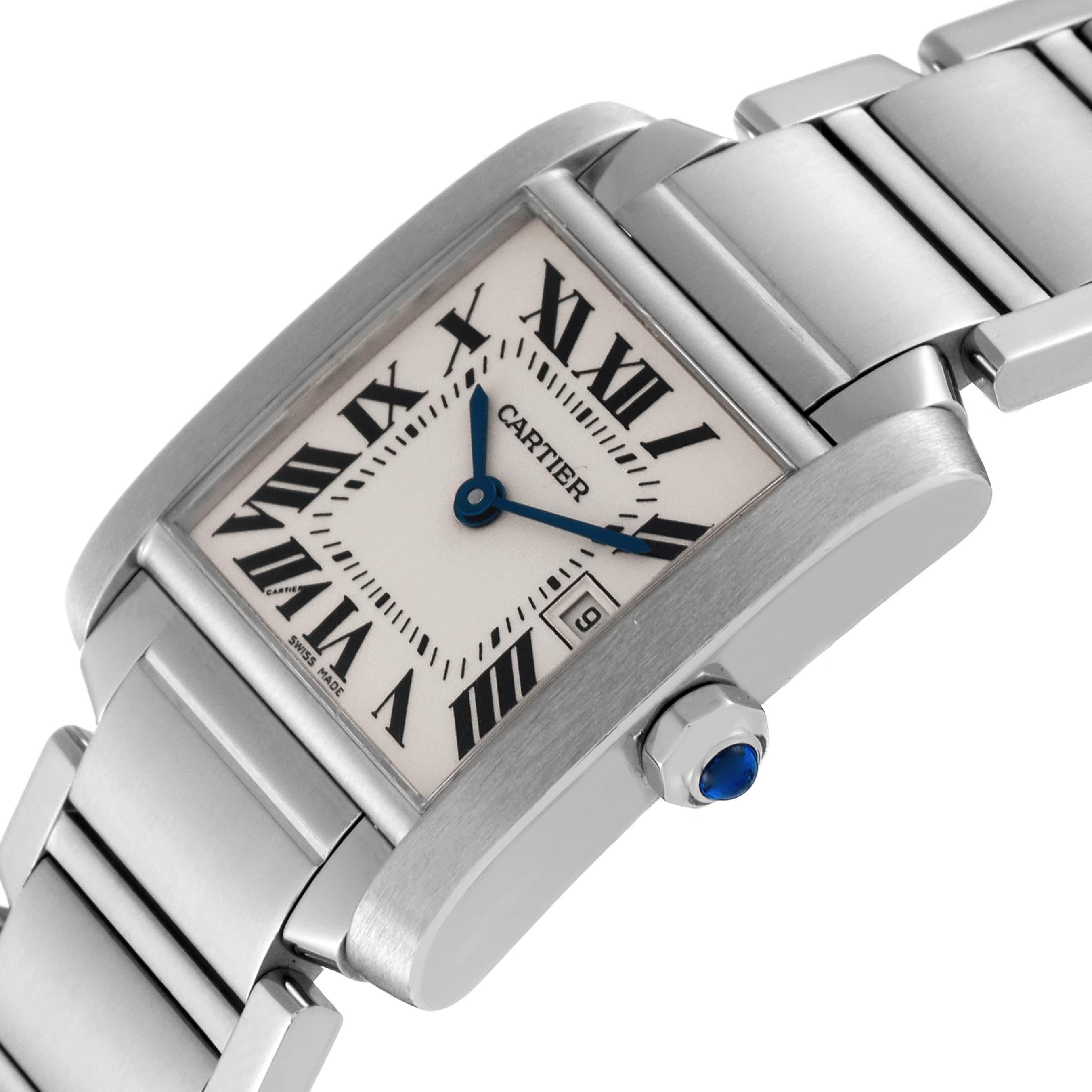 Cartier Tank Francaise Midsize Silver Dial Steel Ladies Watch W51011Q3 1