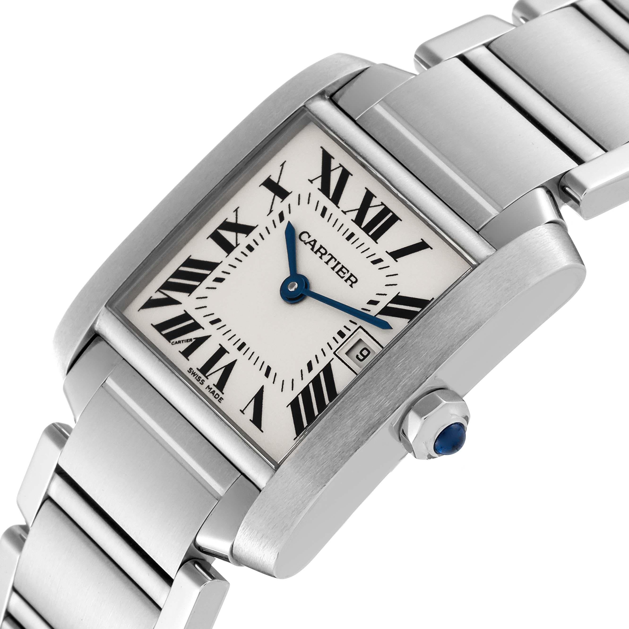 Cartier Tank Francaise Midsize Silver Dial Steel Ladies Watch W51011Q3 1