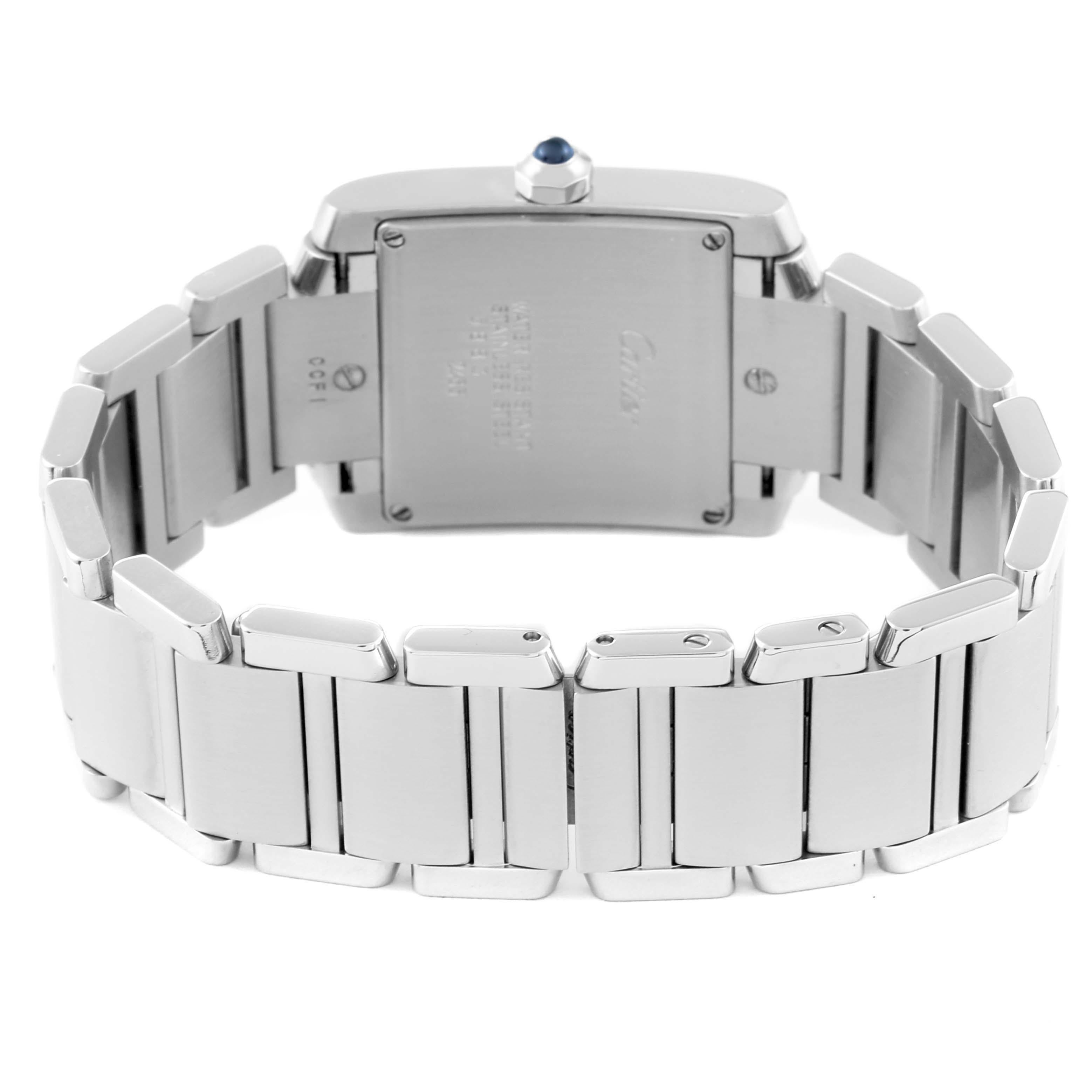 Cartier Tank Francaise Midsize Silver Dial Steel Ladies Watch W51011Q3 For Sale 3