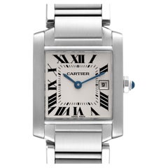 Cartier Tank Francaise Midsize Silver Dial Steel Ladies Watch W51011Q3