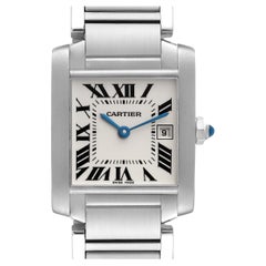 Cartier Tank Francaise Midsize Silver Dial Steel Ladies Watch W51011Q3