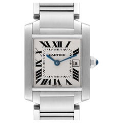 Cartier Tank Francaise Midsize Silver Dial Steel Ladies Watch W51011Q3