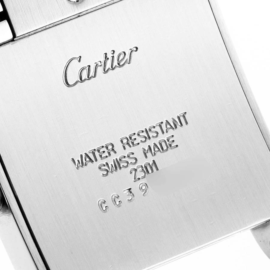 Cartier Tank Francaise Midsize Silver Dial Steel Ladies Watch WSTA0005 In Excellent Condition For Sale In Atlanta, GA