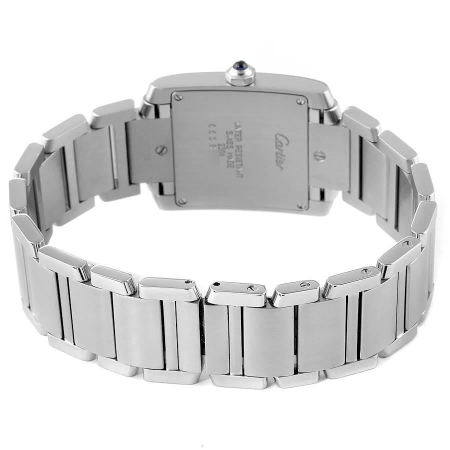 Women's Cartier Tank Francaise Midsize Silver Dial Steel Ladies Watch WSTA0005 For Sale