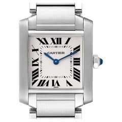 Cartier Tank Francaise Midsize Silver Dial Steel Ladies Watch WSTA0005