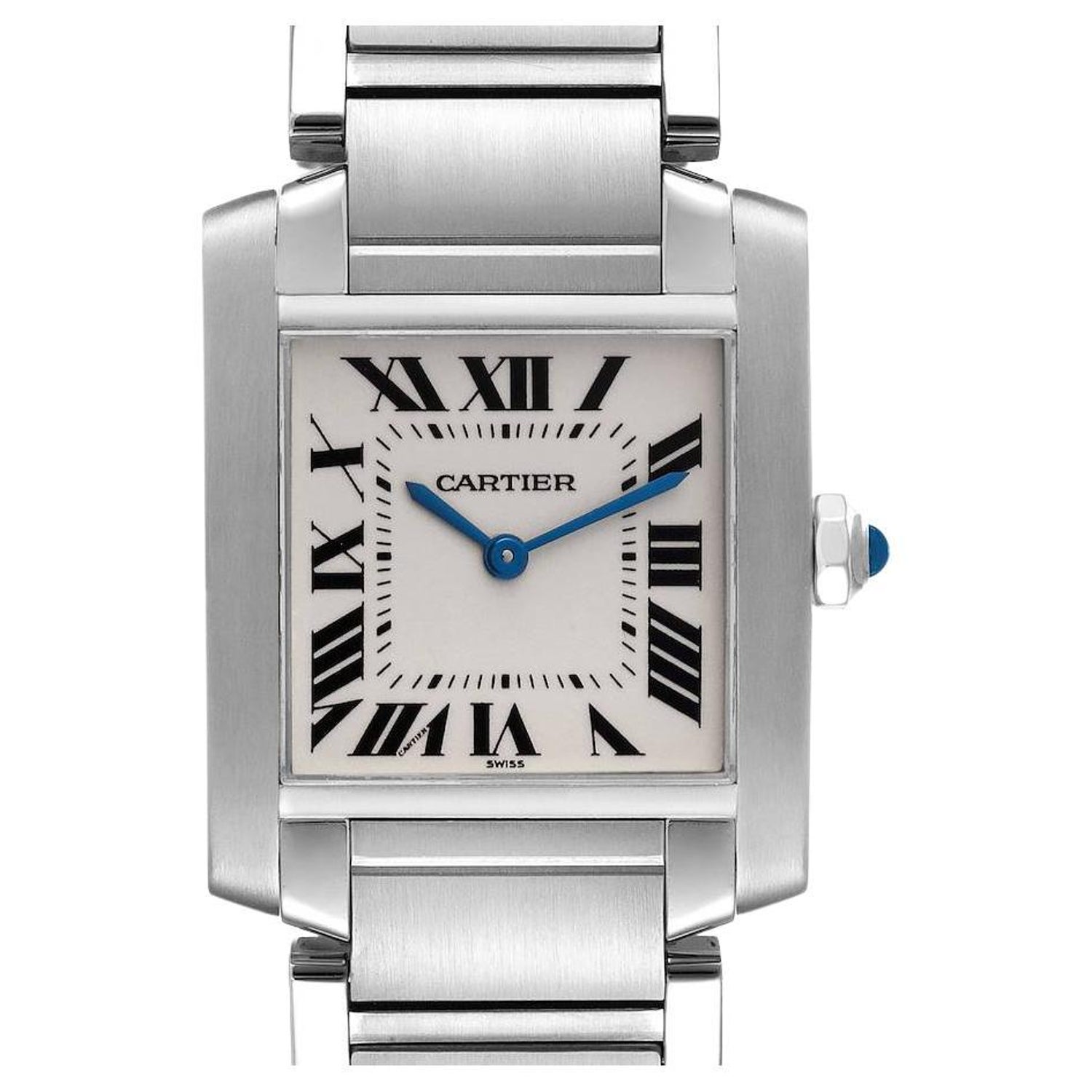 Cartier Tank Francaise Midsize 25mm Silver Dial Ladies Watch W51011Q3 For  Sale at 1stDibs