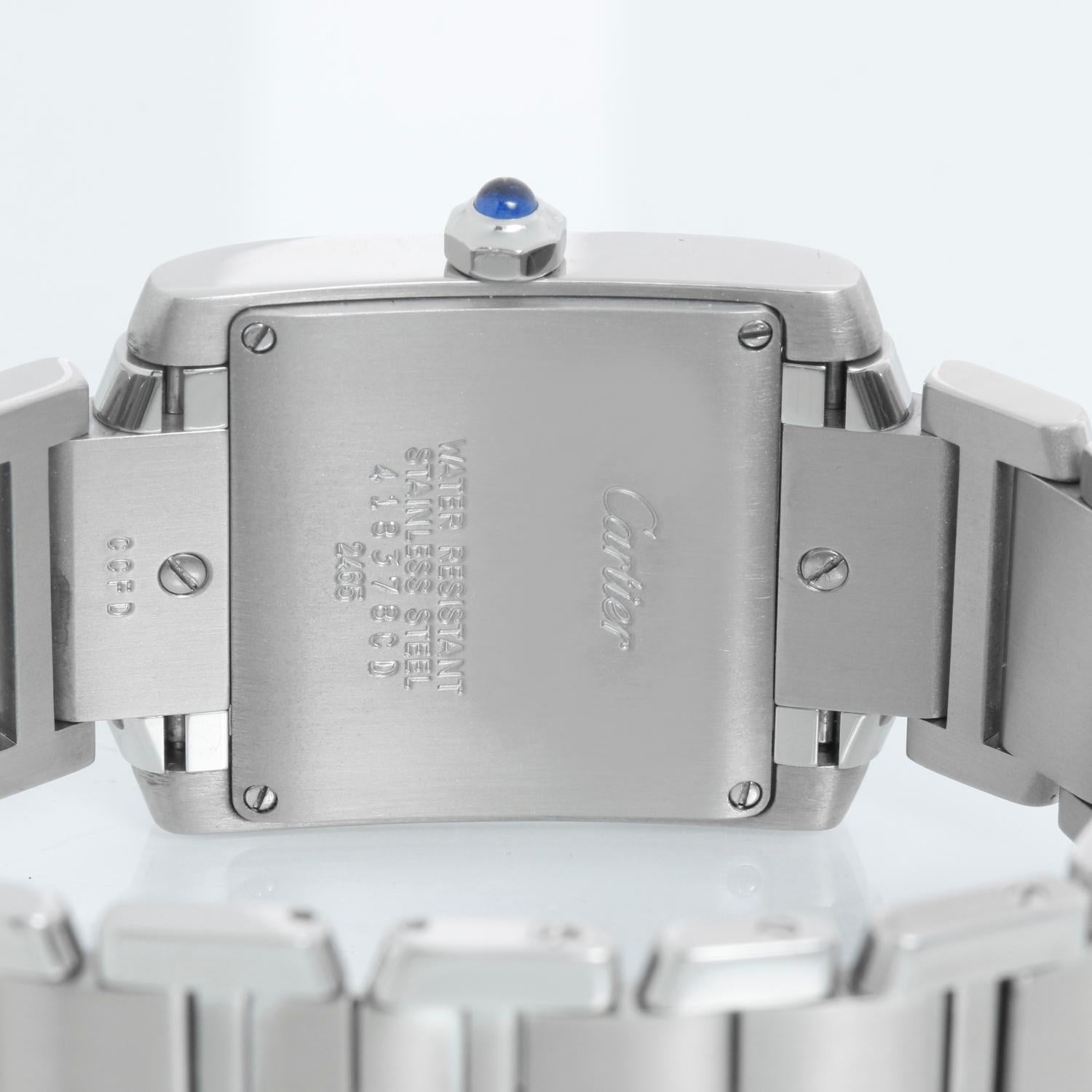 Cartier Tank Francaise Mittelgroße Edelstahluhr W51011Q3 2465 im Angebot 1