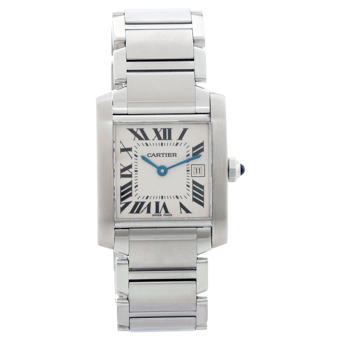 Cartier Tank Francaise Midsize Stainless Steel Watch W51011Q3 2465