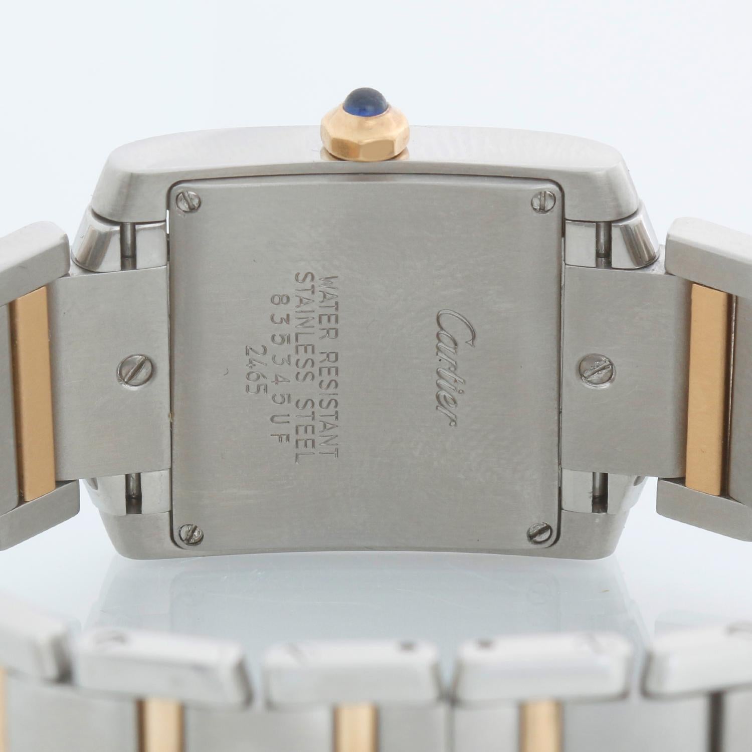 Cartier Tank Francaise Midsize Stainless Steel & Yellow Gold Watch 2465 W51012Q4 For Sale 1