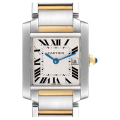 Cartier Tank Francaise Midsize Steel Gold Ladies Watch W51012Q4 Box Papers