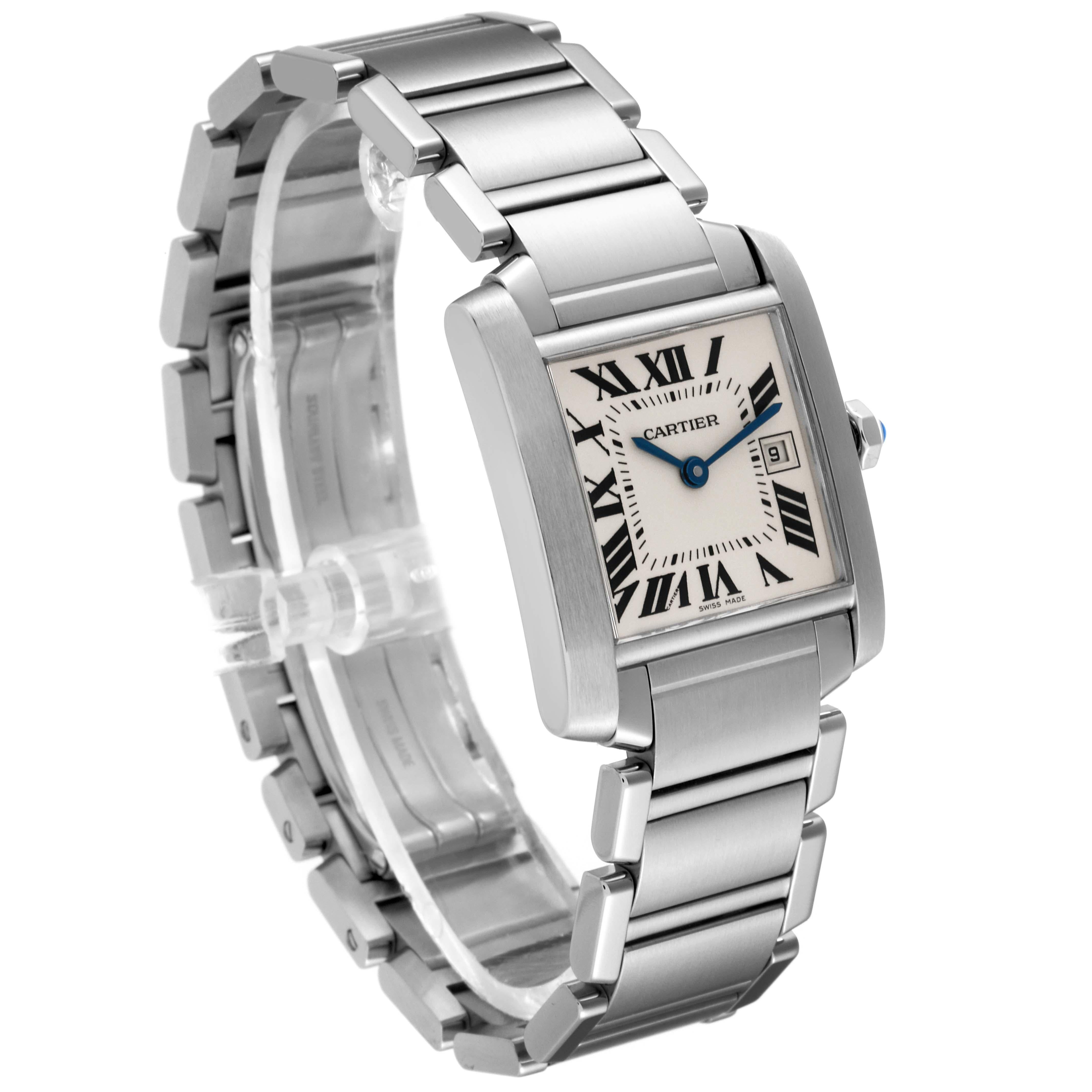 Women's Cartier Tank Francaise Midsize Steel Ladies Watch W51011Q3 Box Papers For Sale