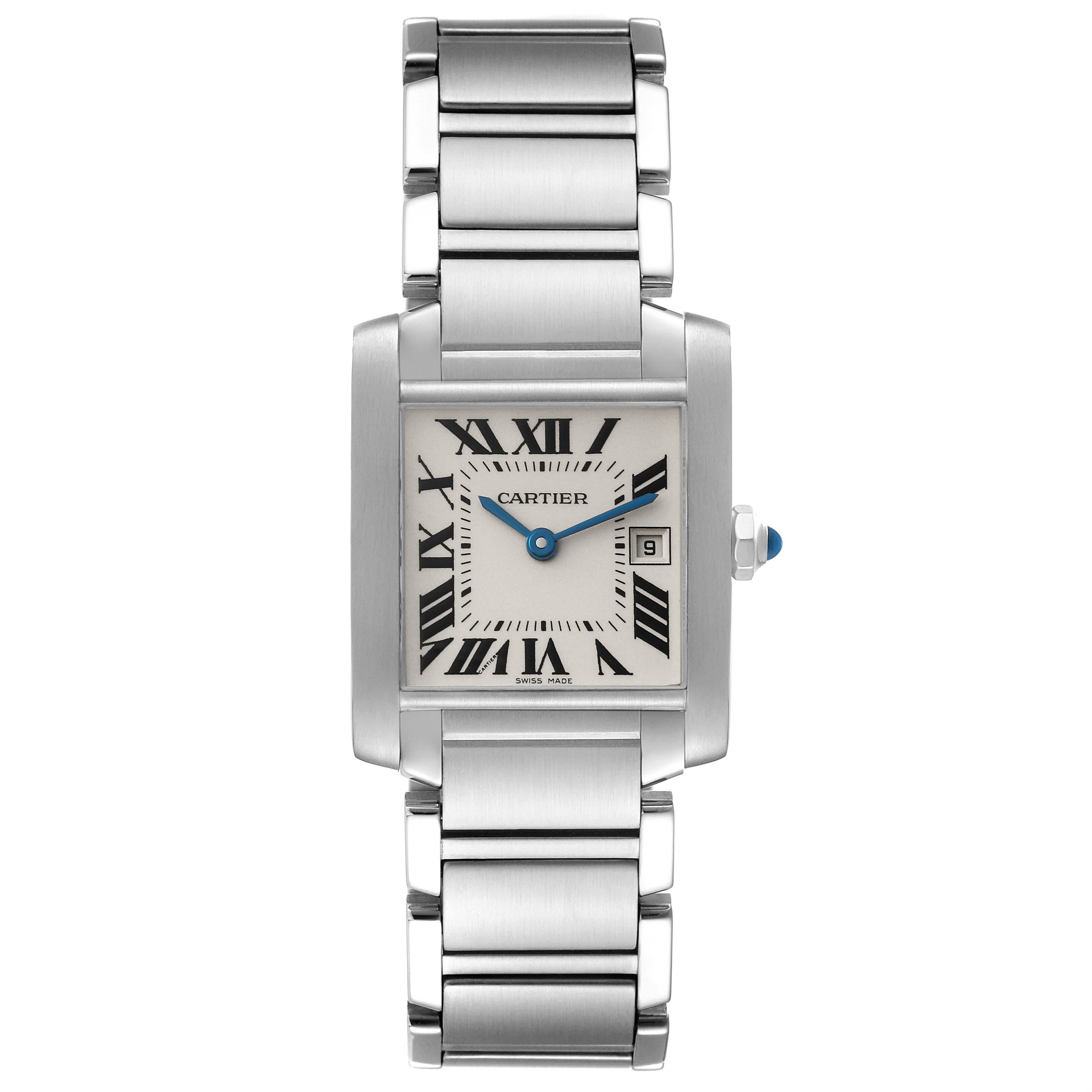 Cartier Tank Francaise Midsize Steel Ladies Watch W51011Q3 Box Papers For Sale 5