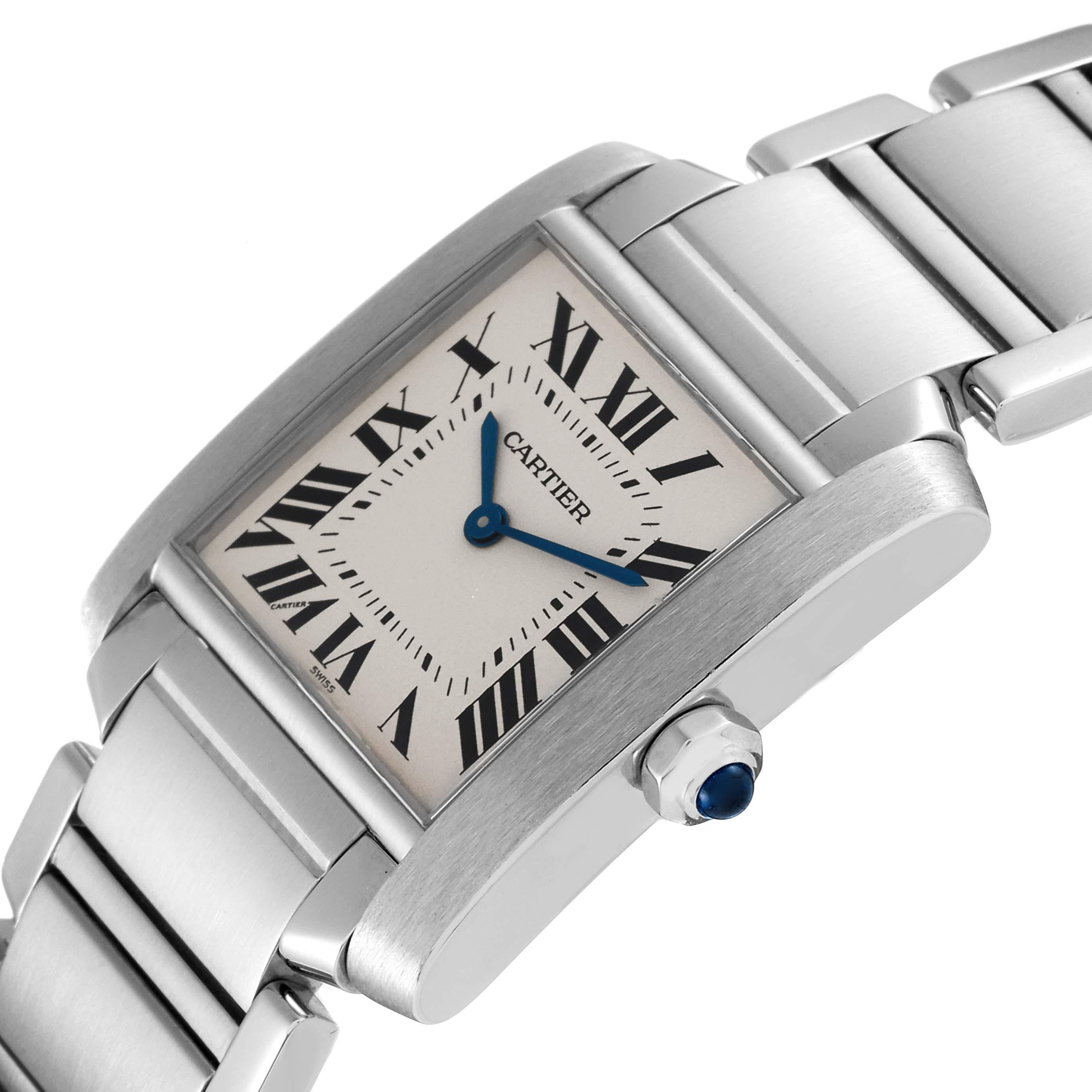 Cartier Tank Francaise Midsize Steel Ladies Watch WSTA0005 Box Papers 1