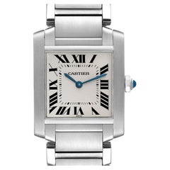 Cartier Tank Francaise Midsize Steel Ladies Watch WSTA0005 Box Papers