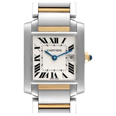 Cartier Tank Francaise Midsize Steel Yellow Gold Ladies Watch W51012Q4 Box Paper