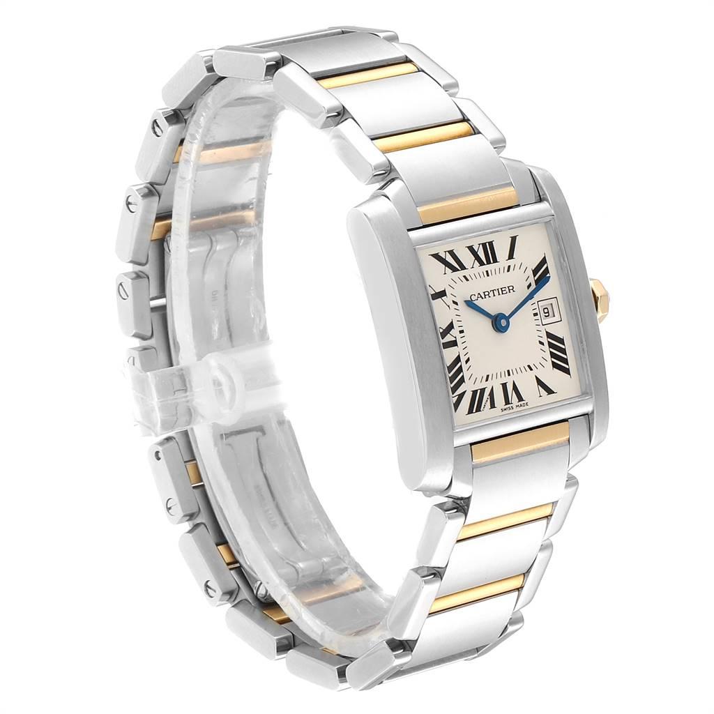 Cartier Tank Francaise Midsize Steel Yellow Gold Ladies Watch W51012Q4 In Excellent Condition For Sale In Atlanta, GA