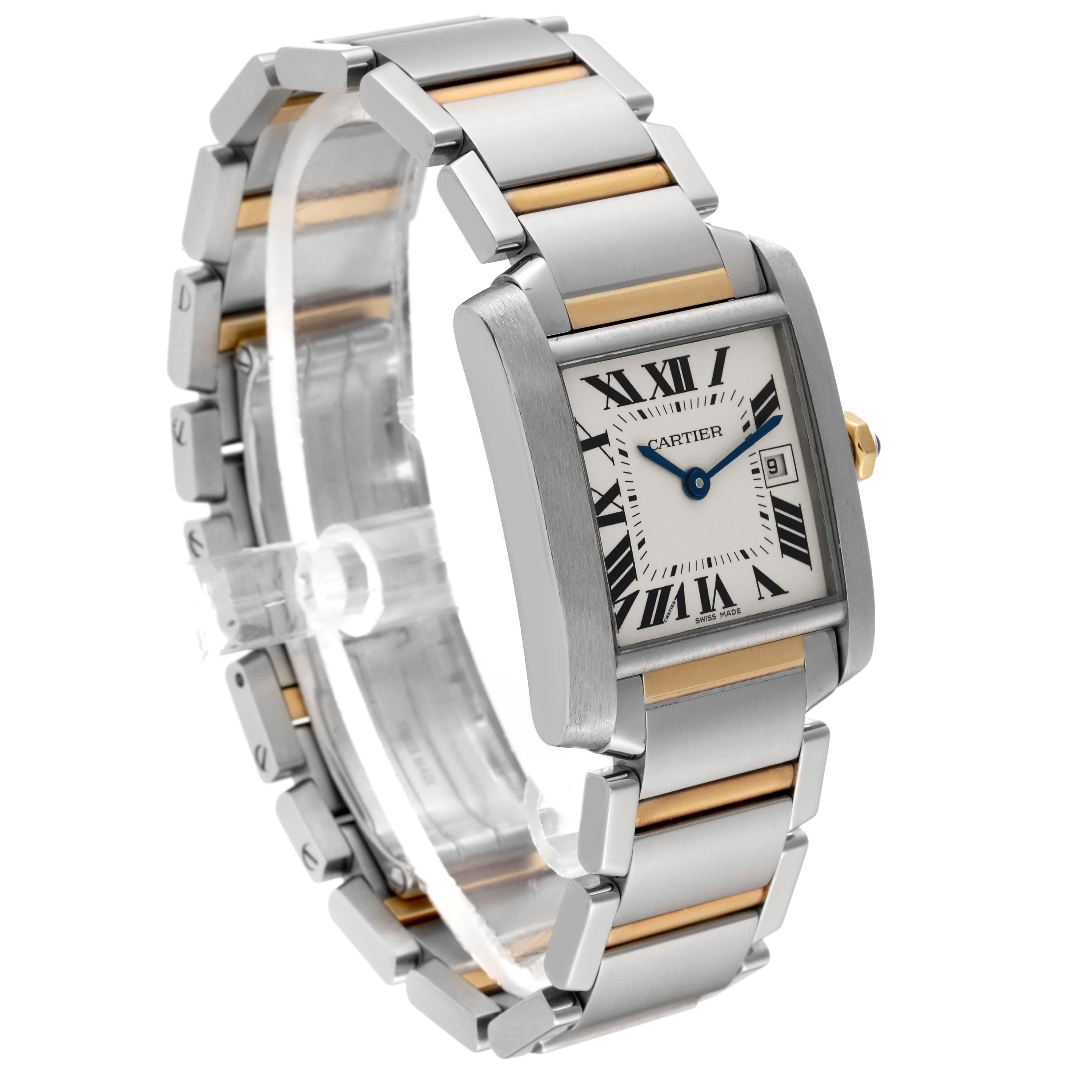 Cartier Tank Francaise Midsize Steel Yellow Gold Ladies Watch W51012Q4 In Excellent Condition In Atlanta, GA