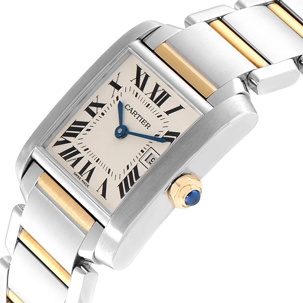 Cartier Tank Francaise Midsize Steel Yellow Gold Ladies Watch W51012Q4 For Sale 1