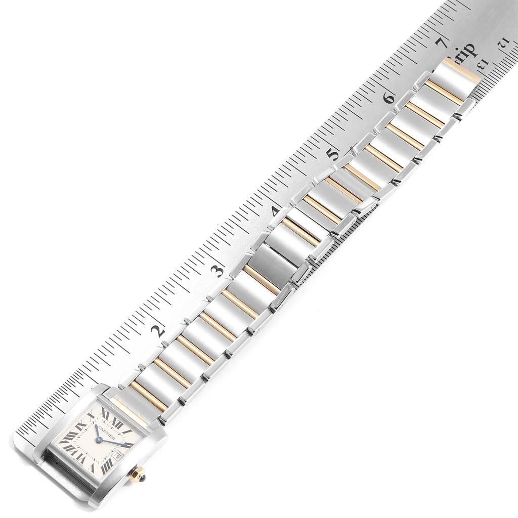 Cartier Tank Francaise Midsize Steel Yellow Gold Ladies Watch W51012Q4 For Sale 4