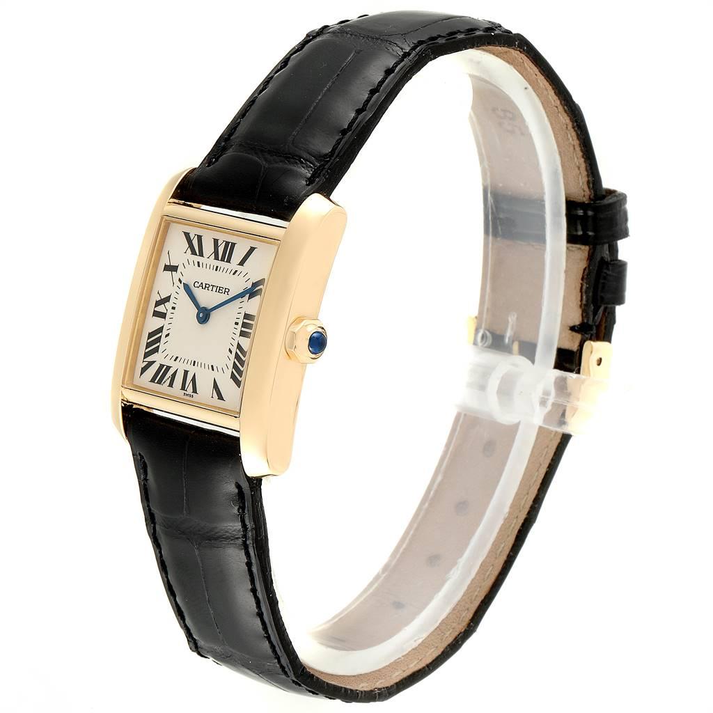Women's Cartier Tank Francaise Midsize Yellow Gold Black Strap Watch W50003N2