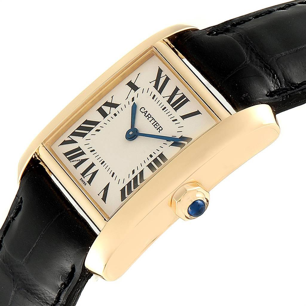 Cartier Tank Francaise Midsize Yellow Gold Black Strap Watch W50003N2 1