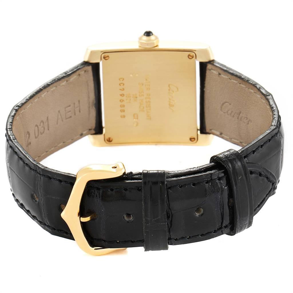 Cartier Tank Francaise Midsize Yellow Gold Black Strap Watch W50003N2 3