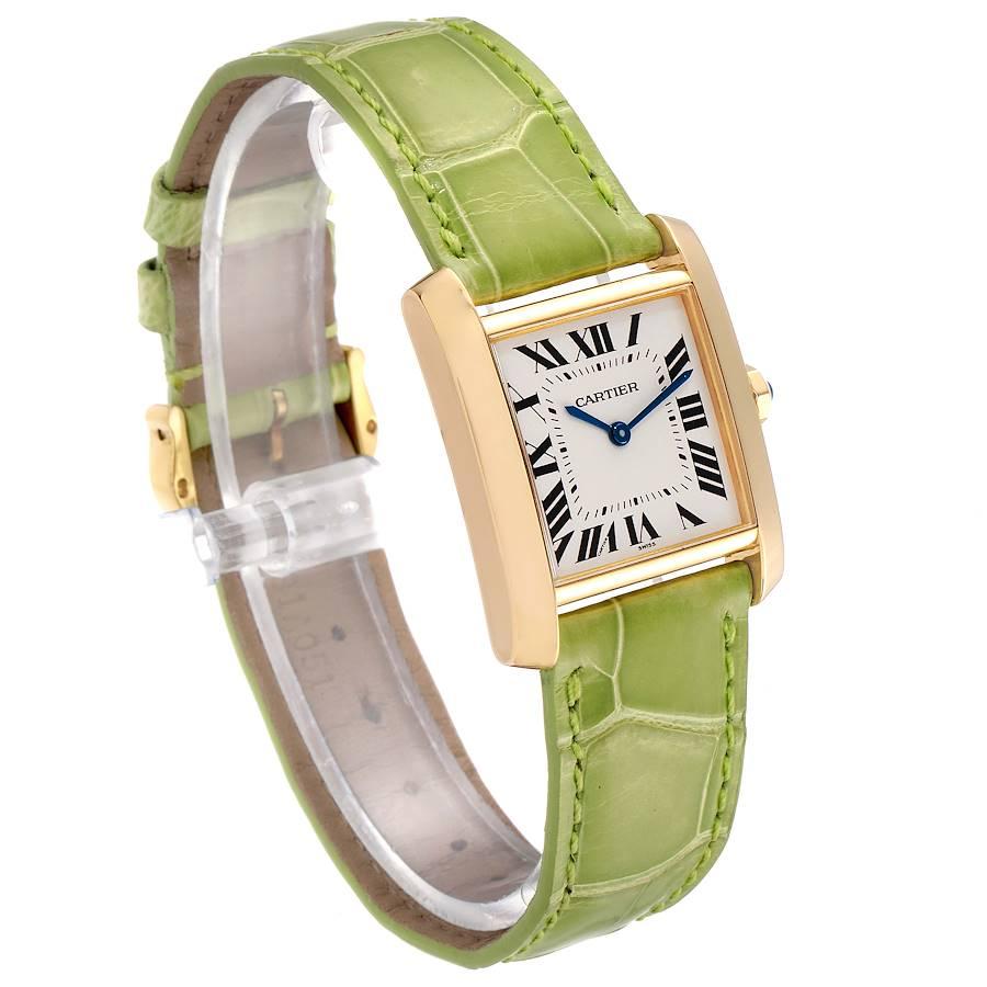 Cartier Tank Francaise Midsize Yellow Gold Ladies Watch W5000356 Box Papers In Excellent Condition For Sale In Atlanta, GA