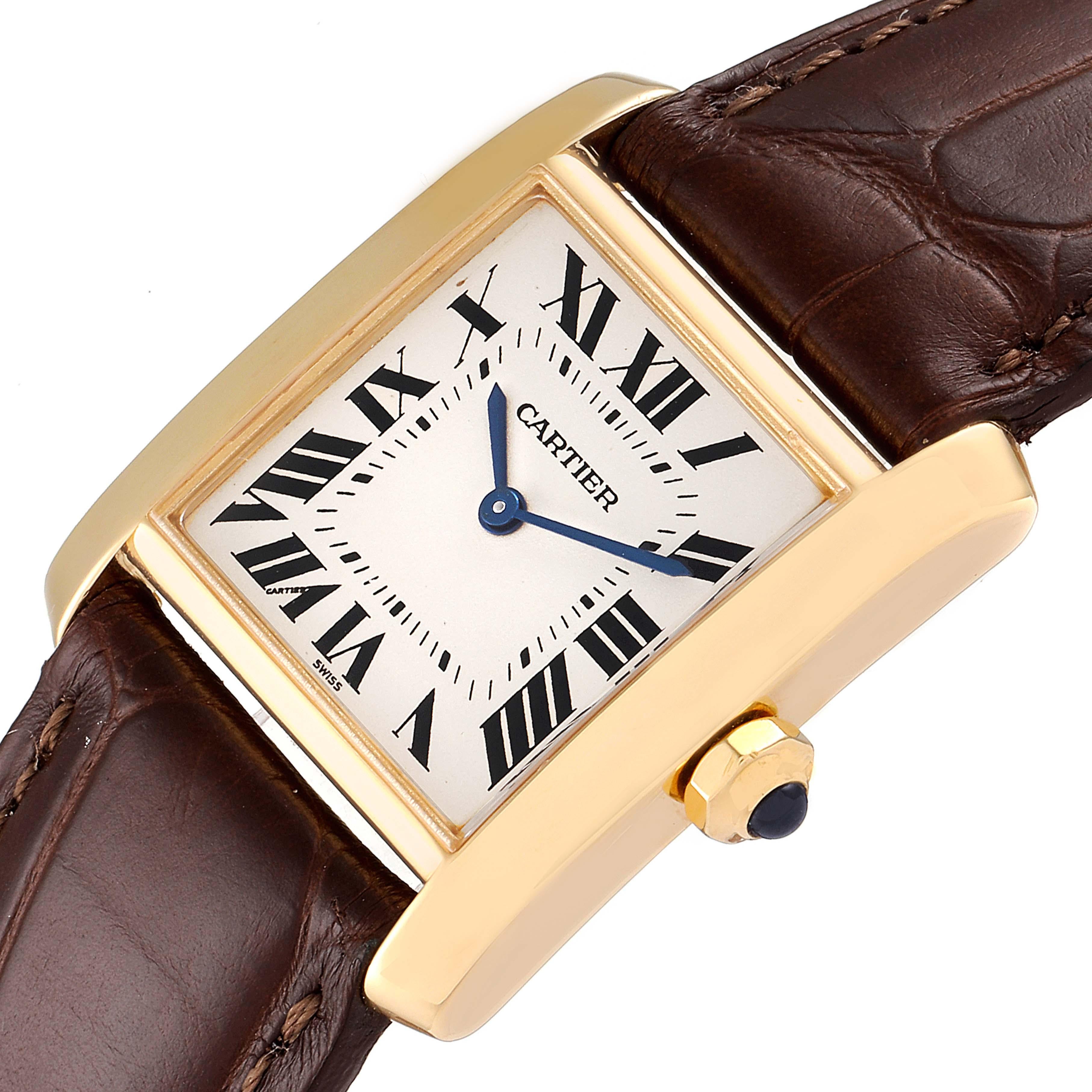 Cartier Tank Francaise Midsize Yellow Gold Ladies Watch W5000356 For Sale 2