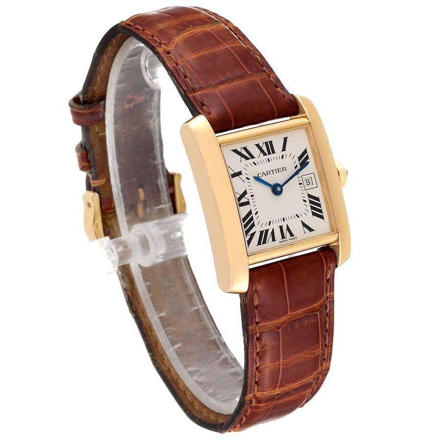 Cartier Tank Francaise Midsize Gelbgold Damenuhr W50014N2 Box Papiere im Zustand „Hervorragend“ im Angebot in Atlanta, GA