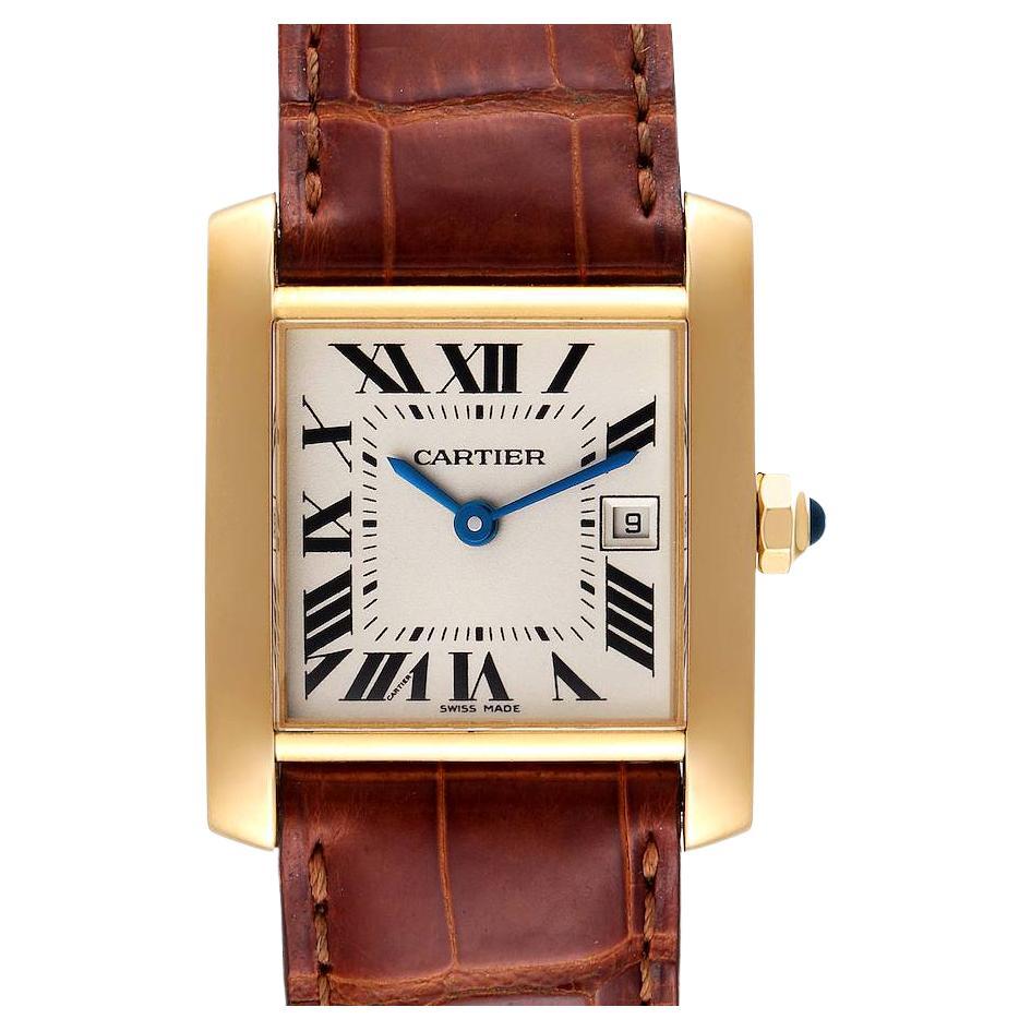 Cartier Tank Francaise Midsize Yellow Gold Ladies Watch W50014N2 Box Papers