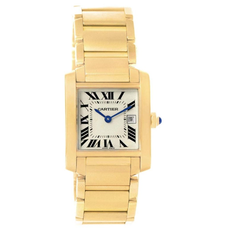 Cartier Tank Francaise Midsize Yellow Gold Ladies Watch W50014n2 For Sale At 1stdibs