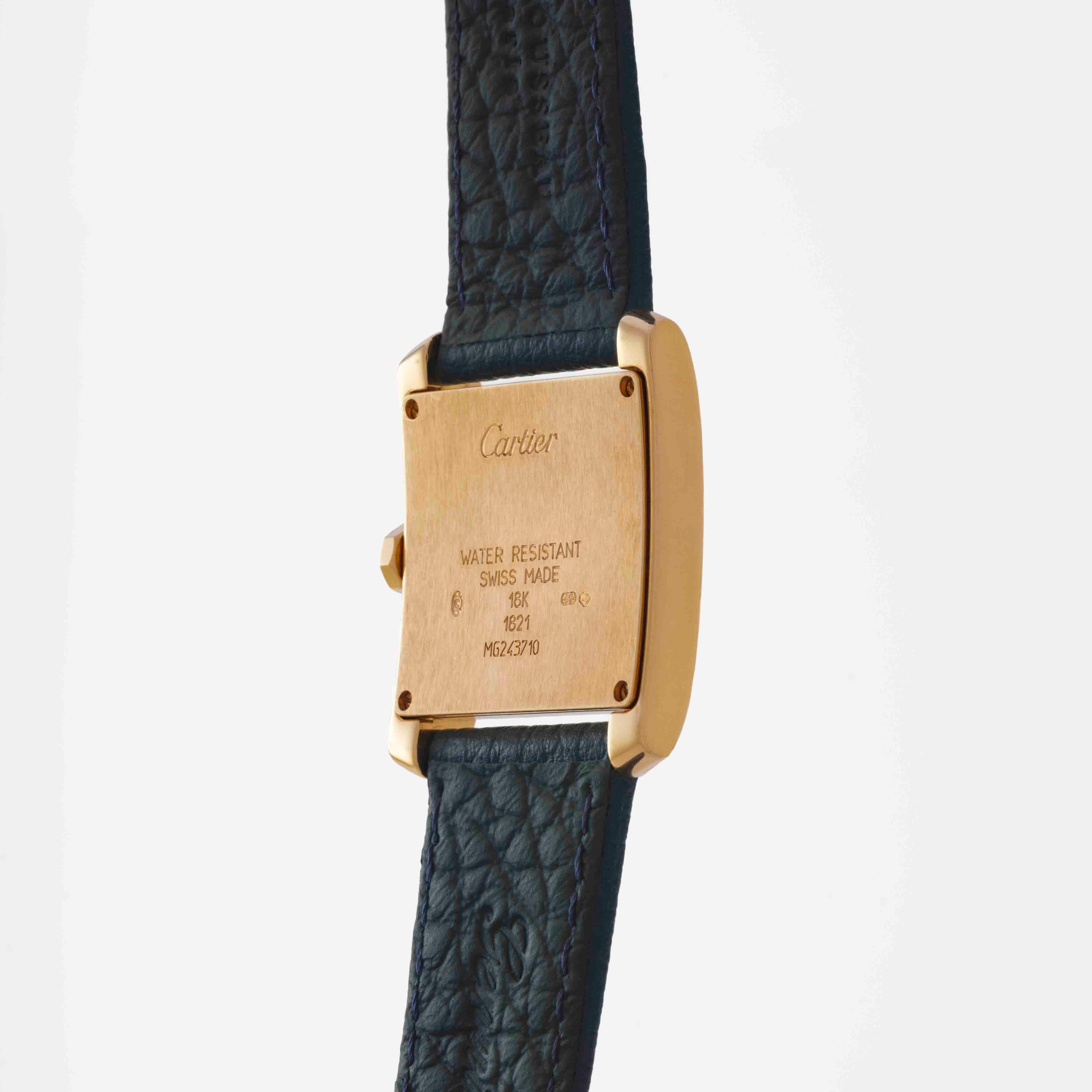 Orologio Cartier Tank Française Modello 1821 in oro giallo 18 carati in vendita 1