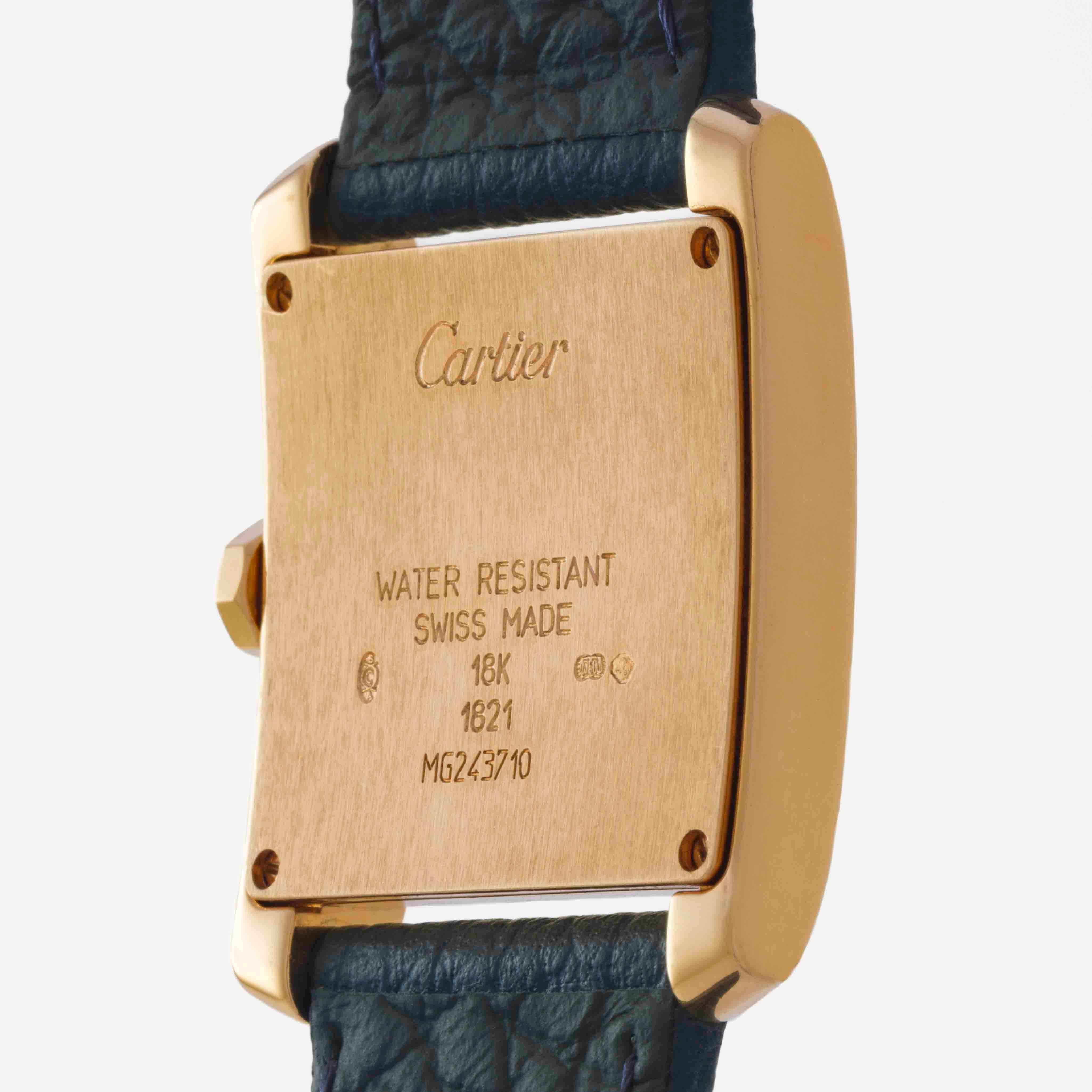 Orologio Cartier Tank Française Modello 1821 in oro giallo 18 carati in vendita 2