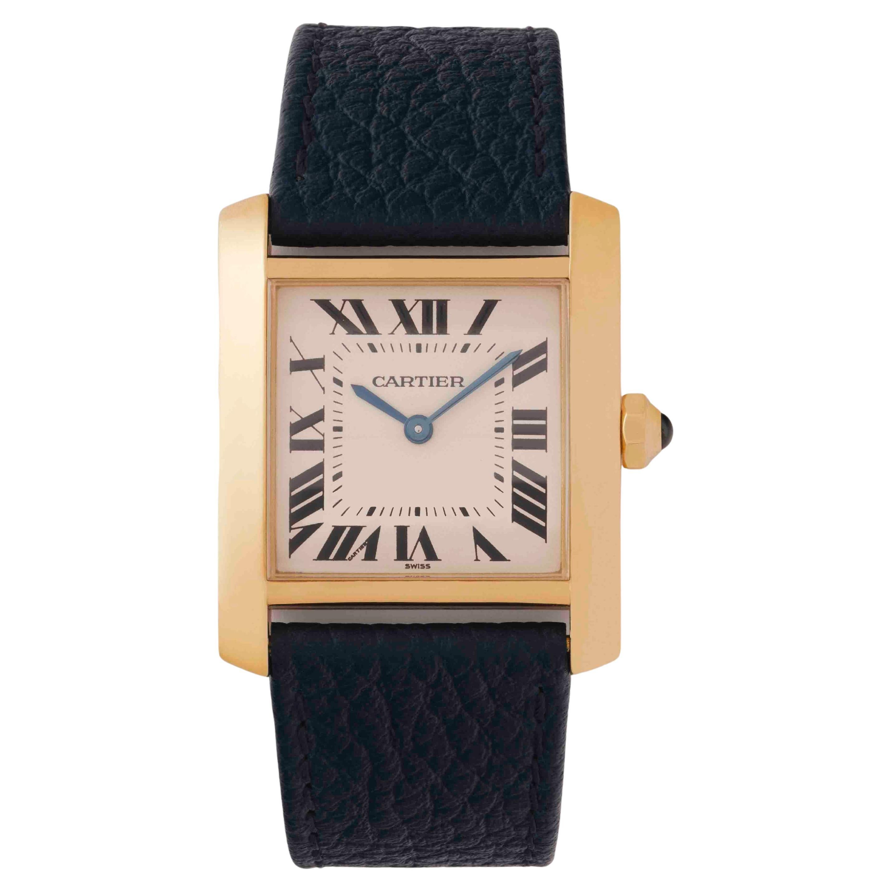 Orologio Cartier Tank Française Modello 1821 in oro giallo 18 carati