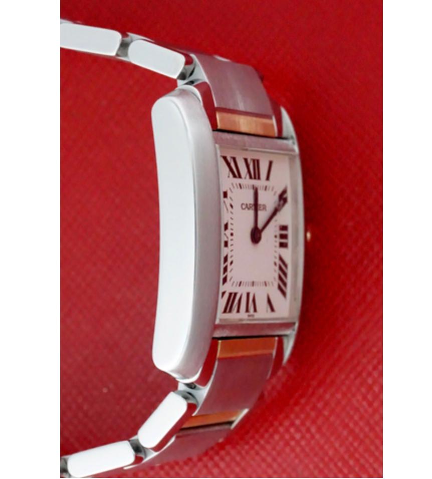 Cartier Tank Française Model W1006Q4 Watch In Excellent Condition For Sale In Dallas, TX