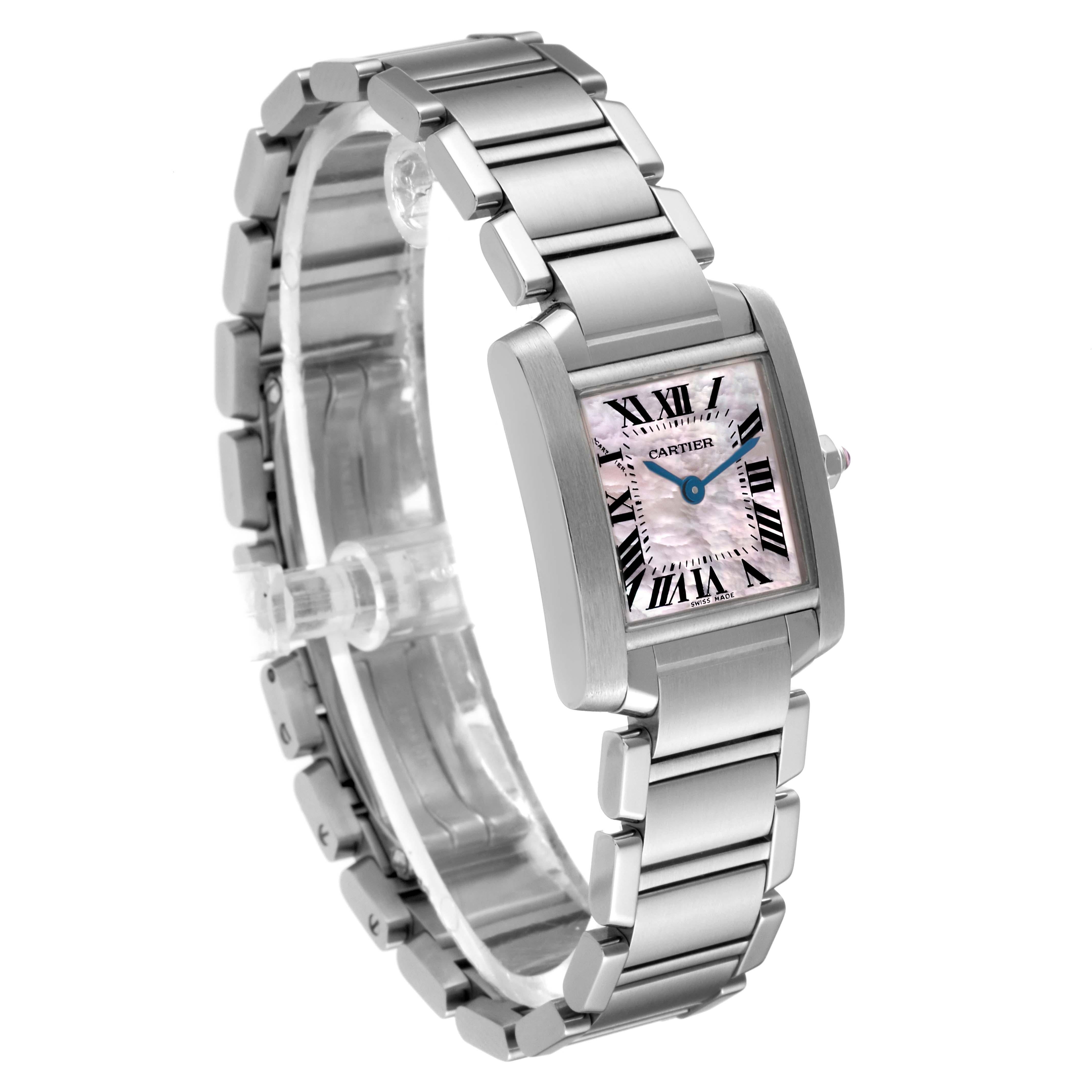 Cartier Tank Francaise Mother Of Pearl Dial Steel Ladies Watch W51028Q3 1