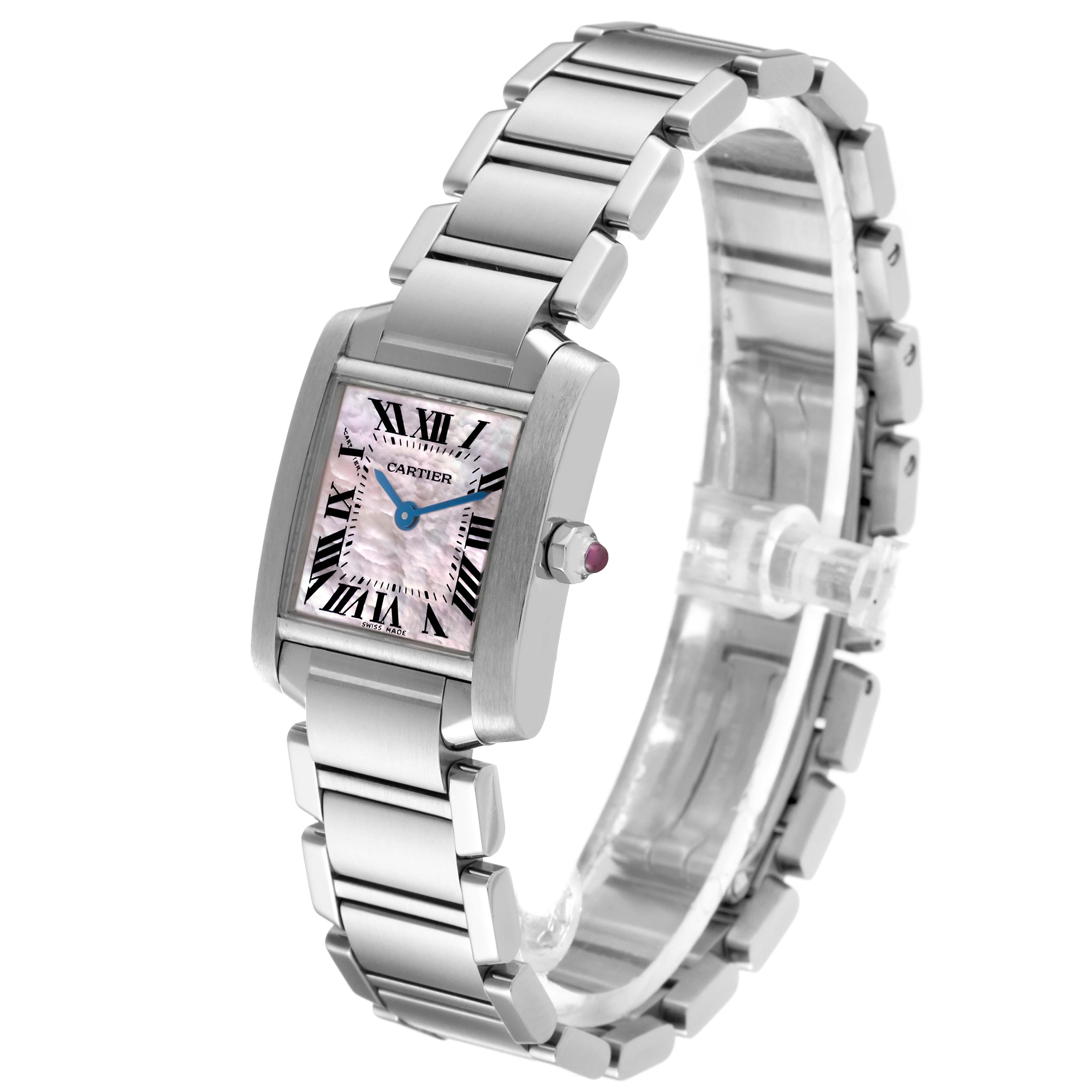 Cartier Tank Francaise Mother Of Pearl Dial Steel Ladies Watch W51028Q3 4