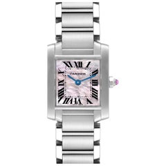 Cartier Tank Francaise Mother Of Pearl Dial Steel Ladies Watch W51028Q3