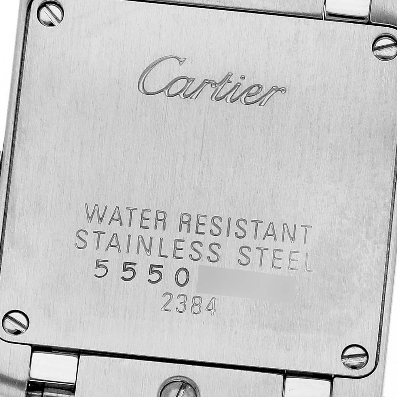 Cartier, montre Tank Française rose à décor double C en acier, édition limitée pour femmes en vente 2