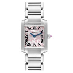Cartier Tank Francaise Rosa Doppia C Decor Edizione Limitata Orologio in Acciaio W51031Q3